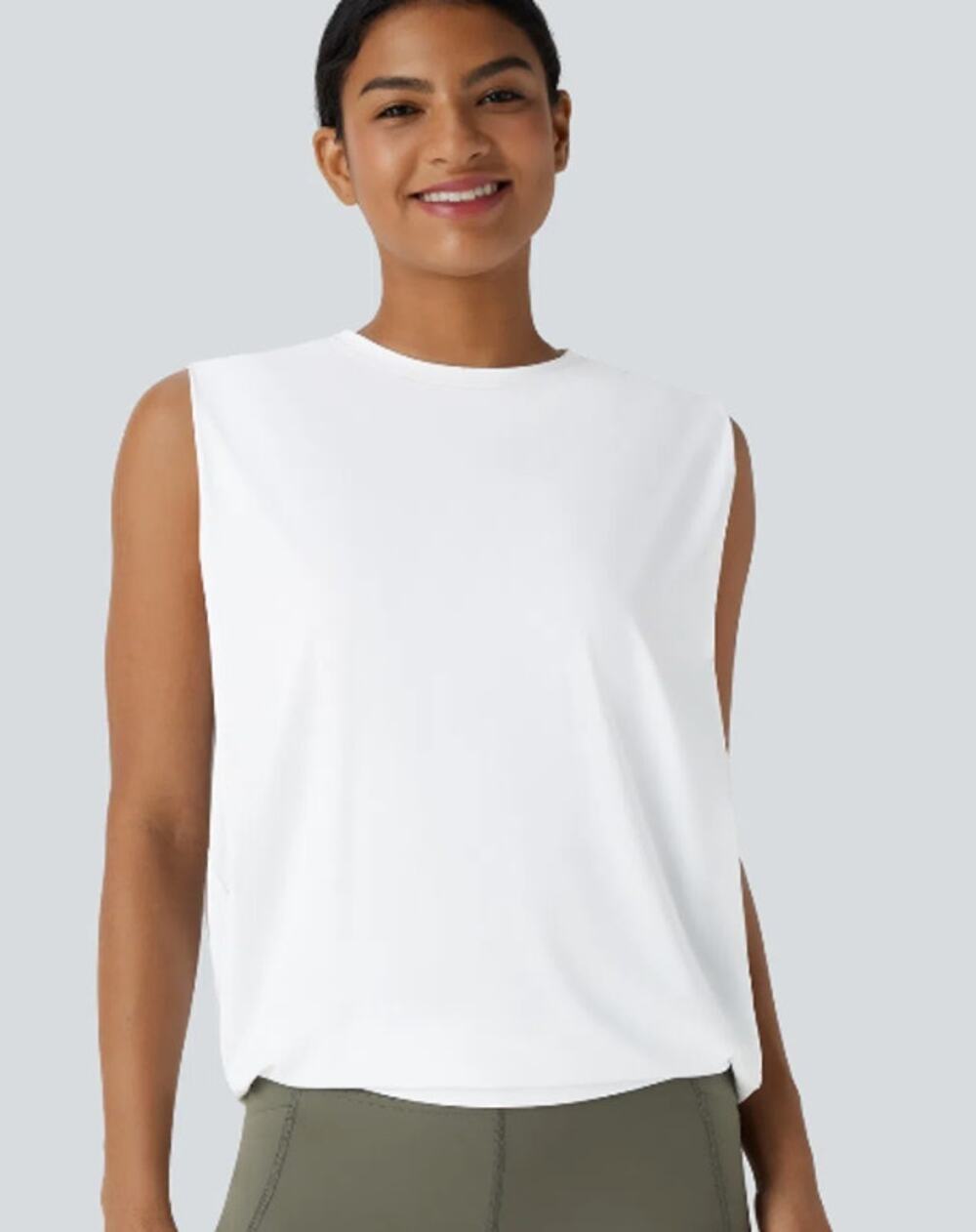 New Halara InstantCool Yoga Tank Top UPF 50+, White Size Small